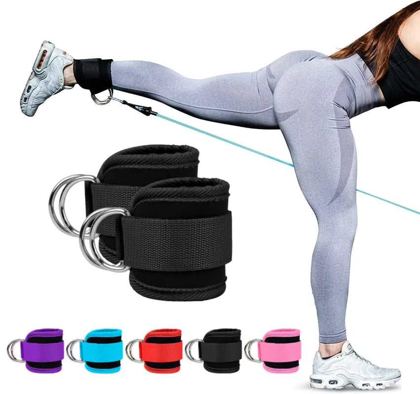 Gym ankle straps double adjustable D-Ring